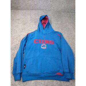 Nike Chicago Cubs Kids Blue Red Embroidered Logo‎ Hoodie Sweatshirt Size M